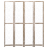 vidaXL 4-Panel Room Divider White 55.1"x65" Solid Wood - WhatYouNeedSales