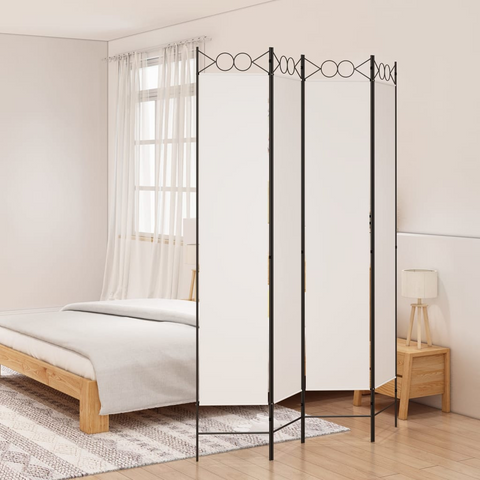 vidaXL 4-Panel Room Divider White 63"x86.6" Fabric - WhatYouNeedSales