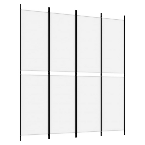 vidaXL 4-Panel Room Divider White 78.7"x86.6" Fabric - WhatYouNeedSales