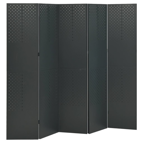 vidaXL 5-Panel Room Divider Anthracite 78.7"x70.9" Steel - WhatYouNeedSales