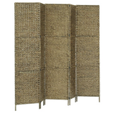 vidaXL 5-Panel Room Divider Brown 76"x63" Water Hyacinth - WhatYouNeedSales