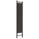 vidaXL 5-Panel Room Divider Brown 78.7"x86.6" Fabric - WhatYouNeedSales