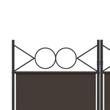 vidaXL 5-Panel Room Divider Brown 78.7"x86.6" Fabric - WhatYouNeedSales