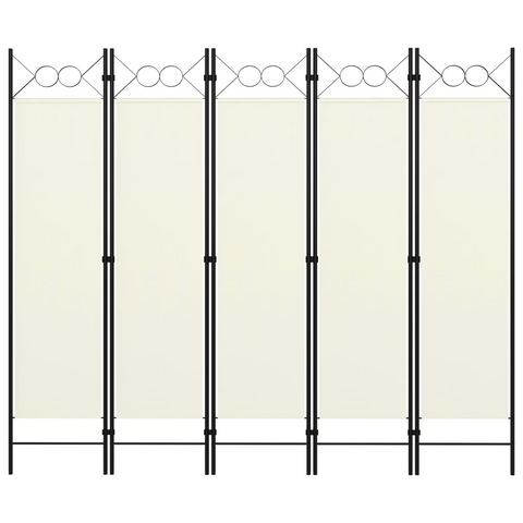 vidaXL 5-Panel Room Divider Cream White 78.7"x70.9" - WhatYouNeedSales