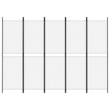 vidaXL 5-Panel Room Divider White 98.4"x70.9" Fabric - WhatYouNeedSales