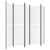 vidaXL 5-Panel Room Divider White 98.4"x70.9" Fabric - WhatYouNeedSales