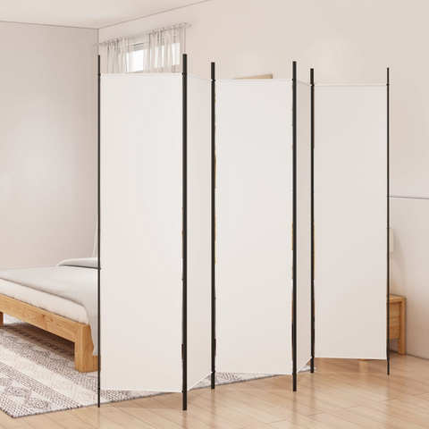 vidaXL 5-Panel Room Divider White 98.4"x78.7" Fabric - WhatYouNeedSales