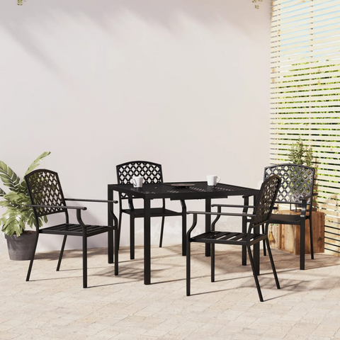 vidaXL 5 Piece Patio Dining Set Anthracite Steel - Stylish