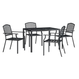 vidaXL 5 Piece Patio Dining Set Anthracite Steel - Stylish