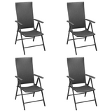 vidaXL 5 Piece Patio Dining Set Black and Brown - Black