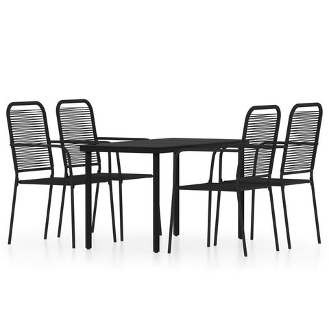 vidaXL 5 Piece Patio Dining Set Black - Elegant and Durable