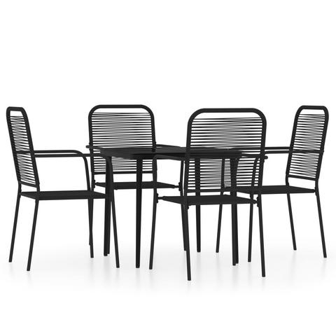 vidaXL 5 Piece Patio Dining Set Black - Elegant Design