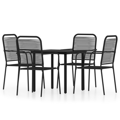 vidaXL 5 Piece Patio Dining Set Black - Elegant Design