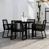 vidaXL 5 Piece Patio Dining Set Black - Outdoor Furniture