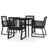 vidaXL 5 Piece Patio Dining Set Black - Outdoor Furniture