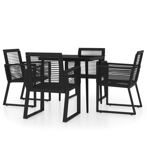 vidaXL 5 Piece Patio Dining Set Black - Outdoor Furniture