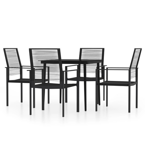 vidaXL 5 Piece Patio Dining Set Black - Outdoor Furniture