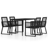 vidaXL 5 Piece Patio Dining Set Black - Outdoor Furniture