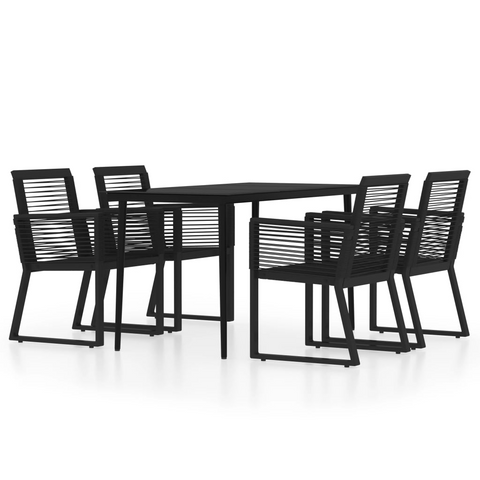 vidaXL 5 Piece Patio Dining Set Black - Outdoor Furniture