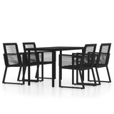 vidaXL 5 Piece Patio Dining Set Black - Outdoor Furniture