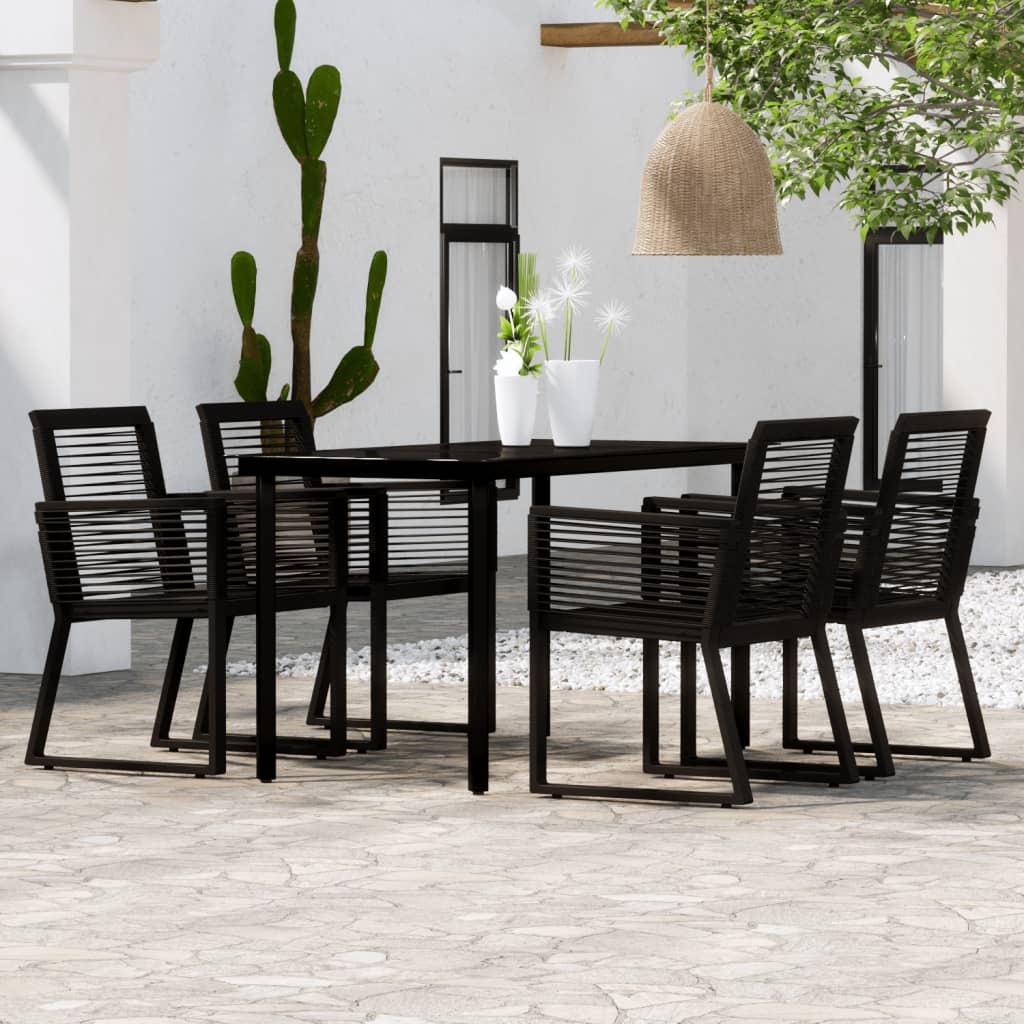 vidaXL 5 Piece Patio Dining Set Black - Outdoor Furniture