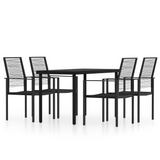 vidaXL 5 Piece Patio Dining Set Black - Outdoor Furniture