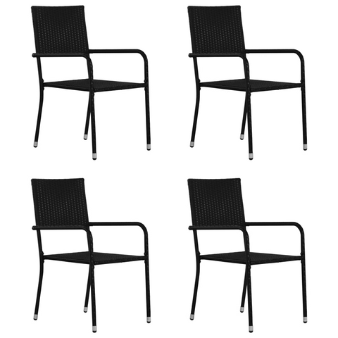 vidaXL 5 Piece Patio Dining Set Black - Outdoor Furniture