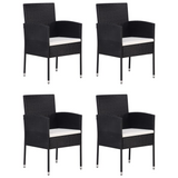 vidaXL 5 Piece Patio Dining Set Black - Outdoor Furniture