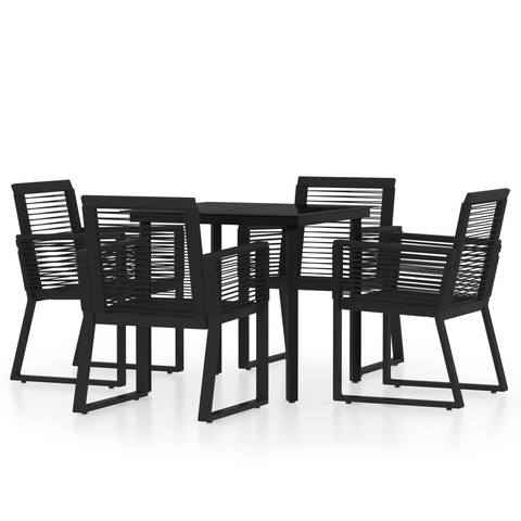 vidaXL 5 Piece Patio Dining Set Black - Sturdy Steel Frame