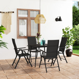 vidaXL 5 Piece Patio Dining Set Black - Weather-Resistant