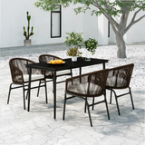 vidaXL 5 Piece Patio Dining Set Brown - Outdoor Furniture