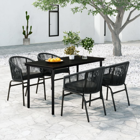 vidaXL 5 Piece Patio Dining Set Gray - Outdoor Garden