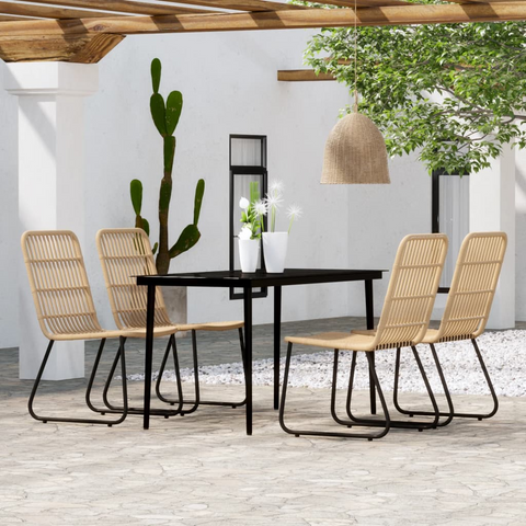 vidaXL 5 Piece Patio Dining Set Oak - Stylish Outdoor