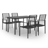 vidaXL 5 Piece Patio Dining Set - Outdoor Table and Chairs