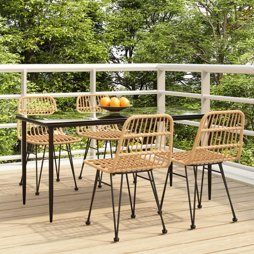 vidaXL 5 Piece Patio Dining Set Poly Rattan - Stylish