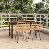 vidaXL 5 Piece Patio Dining Set Poly Rattan - Weather