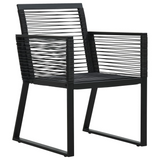 vidaXL 5 Piece Patio Dining Set PVC Rattan Black | Outdoor