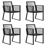 vidaXL 5 Piece Patio Dining Set PVC Rattan Black | Outdoor