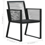 vidaXL 5 Piece Patio Dining Set PVC Rattan Black | Outdoor