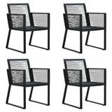 vidaXL 5 Piece Patio Dining Set PVC Rattan Black | Outdoor