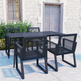 vidaXL 5 Piece Patio Dining Set PVC Rattan Black | Outdoor