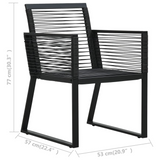 vidaXL 5 Piece Patio Dining Set PVC Rattan Black - Outdoor