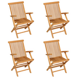 vidaXL 5 Piece Patio Dining Set Solid Teak Wood - Outdoor