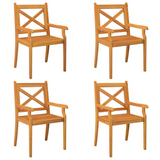 vidaXL 5 Piece Patio Dining Set Solid Wood Acacia - Outdoor