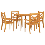 vidaXL 5 Piece Patio Dining Set Solid Wood Acacia - Outdoor