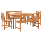 vidaXL 5 Piece Patio Dining Set Solid Wood Teak - Outdoor