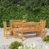 vidaXL 5 Piece Patio Dining Set Solid Wood Teak - Outdoor