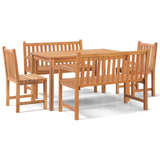 vidaXL 5 Piece Patio Dining Set Solid Wood Teak - Outdoor