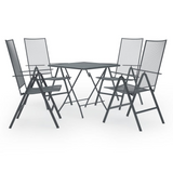 vidaXL 5 Piece Patio Dining Set Steel Anthracite - Stylish