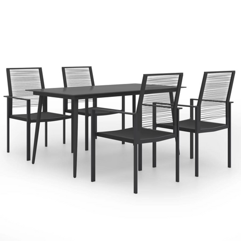 vidaXL 5 Piece Patio Dining Set - Sturdy Steel Frames Glass